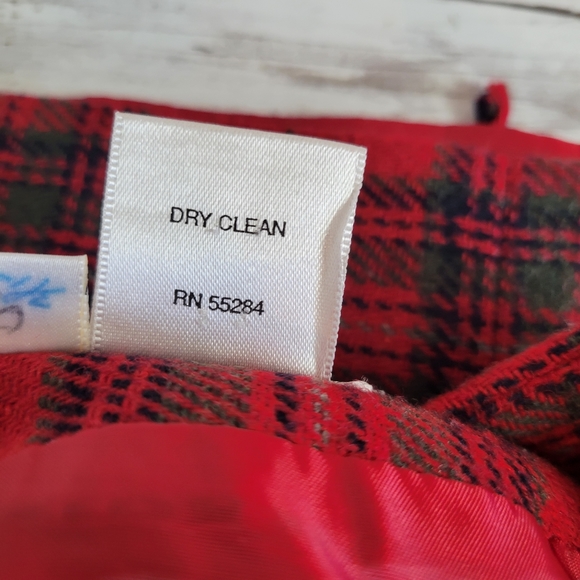 Carroll Reed Vintage Red Green Plaid Fringe Wrap Skirt Size 10 - Picture 11 of 11